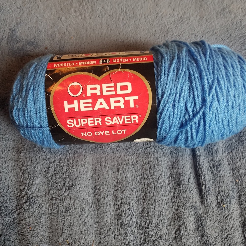 Vintage Red Heart Super Saver Yarn 8oz #885 Delft‎ Blue Worsted Medium 4 No Dye